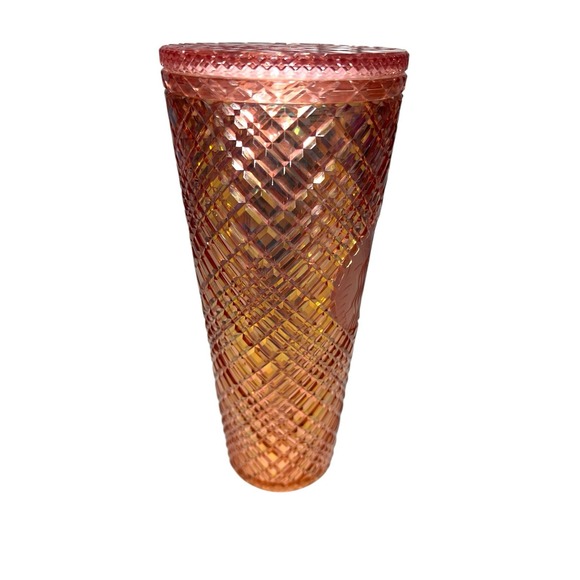 Starbucks 24 oz Iridescent Cold Cup - Rose Gold 2021 Holiday Cup - Picture 4 of 8